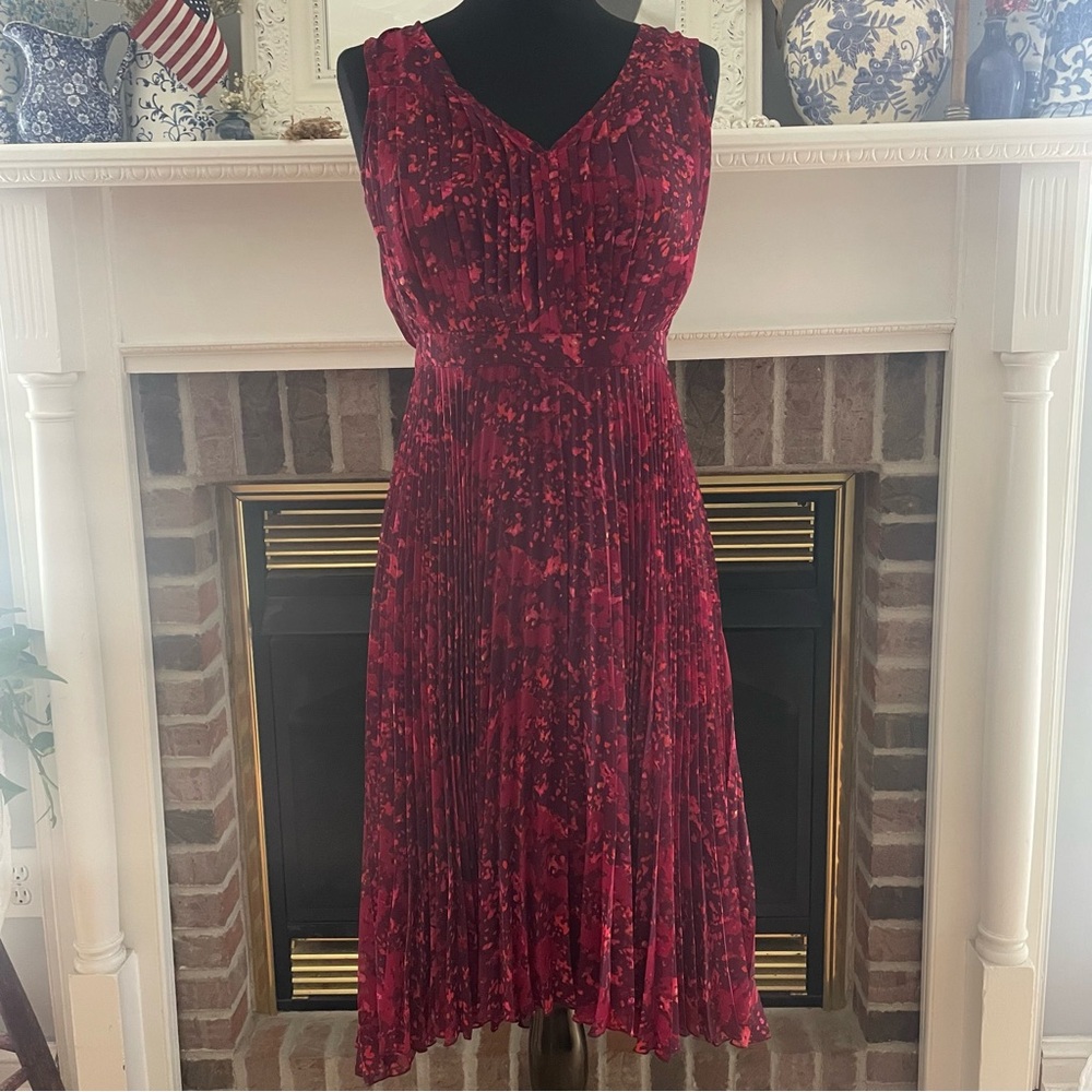 Anthropologie Firecracker Pleated Midi Dress Plenty Dresses Tracy Reese Size 6